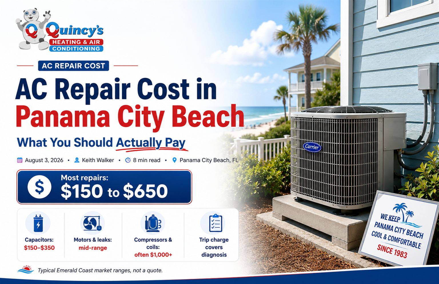 AC repair cost in Panama City Beach - what you should actually pay