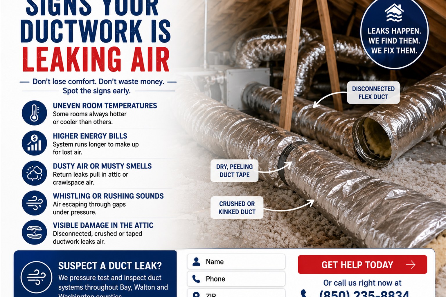 Signs your ductwork is leaking air